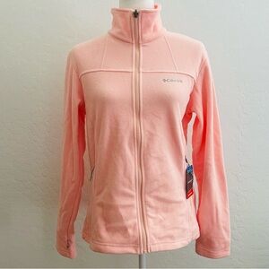 NWT - Columbia Women's Pink Fleece Zip-Up Sweater in Size Medium